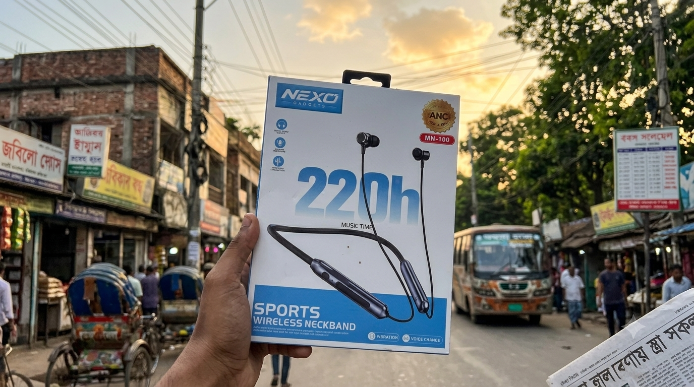 NEXO MN-100 ANC Wireless Neckband (220H Playtime & Voice Change)